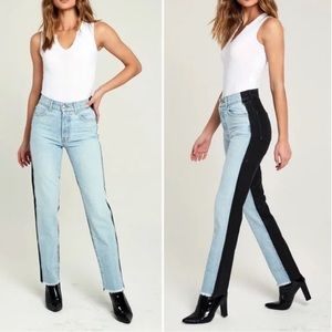NWT REVICE Harlow Ex-Boyfriend Split Color Jeans 25